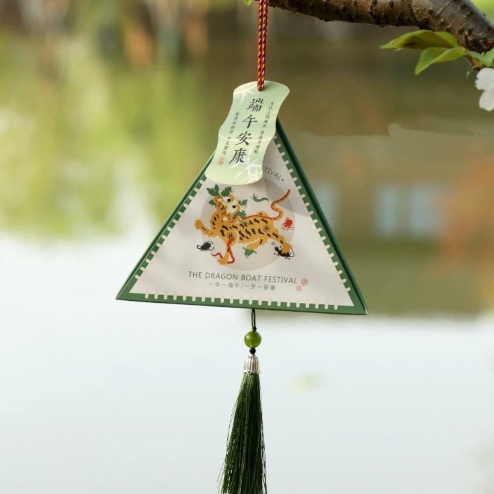 10 Stück Traditionelle Drachenbootfest-Geschenkbox Verdickte Leere Box Zongzi-Verpackungsbox Lebensmittelqualität Hängend