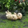 Realistic Golden Retrievers Puppy Dog Miniature Figurine For Home And Garden Decors Resins Labrador Figure Ornament