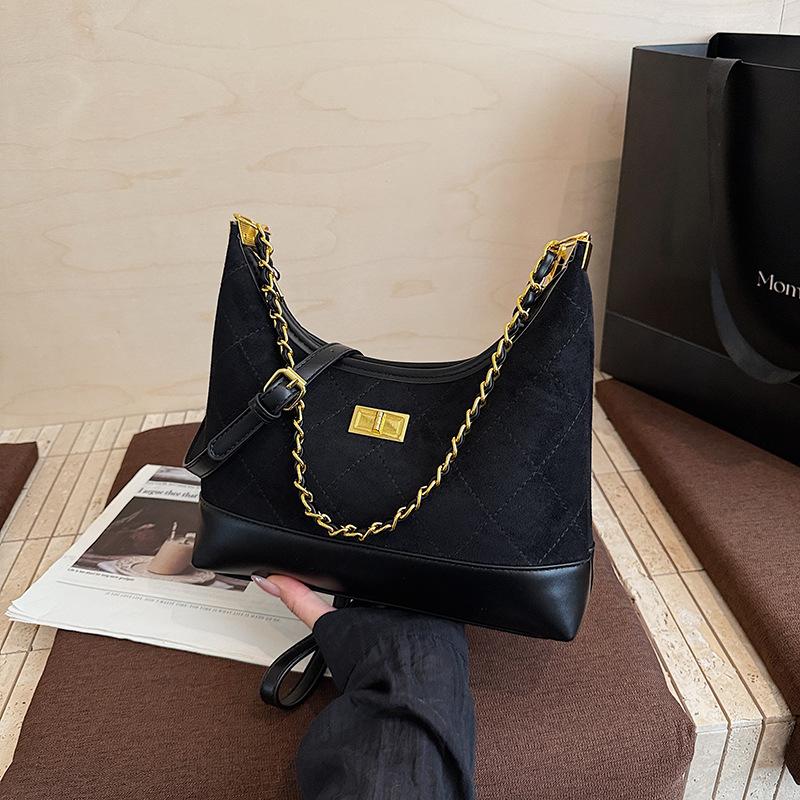 

High-end niche bag women s autumn and winter new retro shoulder messenger bag dumpling bag чёрный