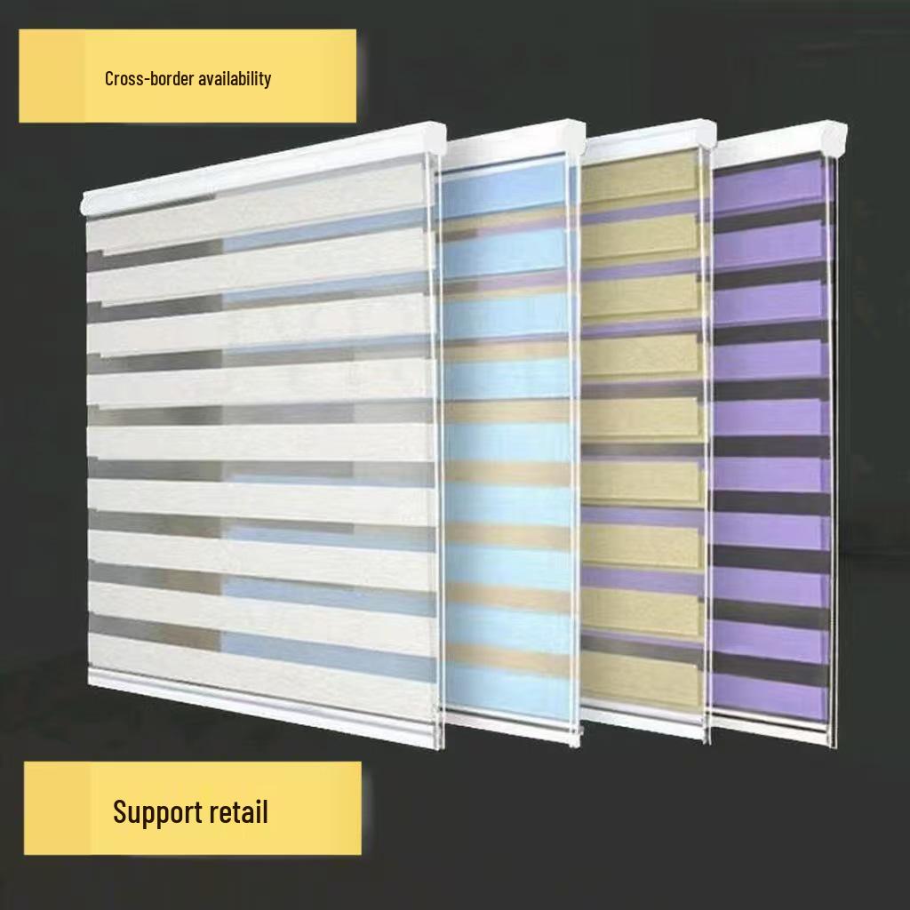 Versatile Solid Color Zebra Blinds: Heat-Insulating, Sheer Curtains, Venetian & Roller Options