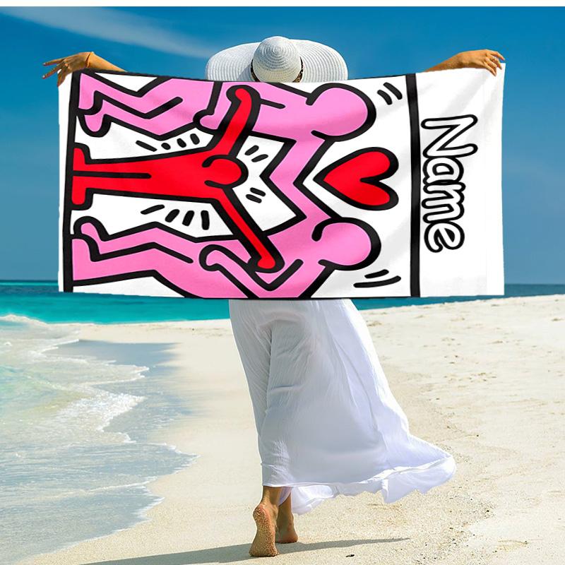 Personalized customized proof beach towel with Untitled Dance pattern - soft, absorbent,quick-drying,perfect swimming,camping&bathing