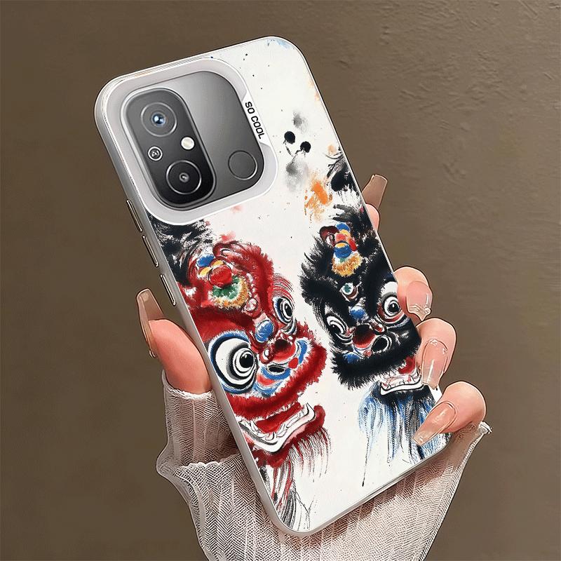 

Lion Dance Ink Wash Soft Phone Case for Xiaomi Redmi 15C 15 14C 13C 12C Poco X5 X6 X7 Pro X3 F8 F7 Ultra M8 13 12 Cover Back She Xiaomi Poco F7 Ultra