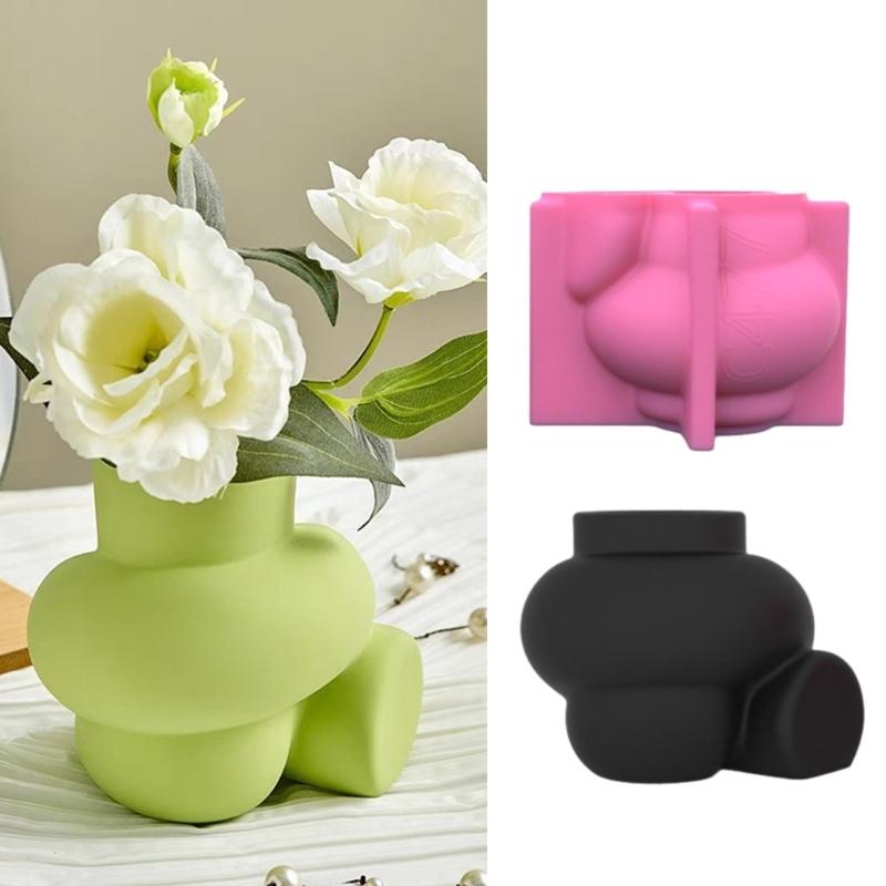 Abstract Art Silicone Vase Mold Unique Decorative Pen Holder Molds Reusable Abstract Art Vase Resin Mold Minimalist Mold