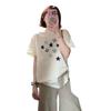 American white star short-sleeved t-shirt female summer student loose design sense niche unique huge good-looking half-sleeved top
