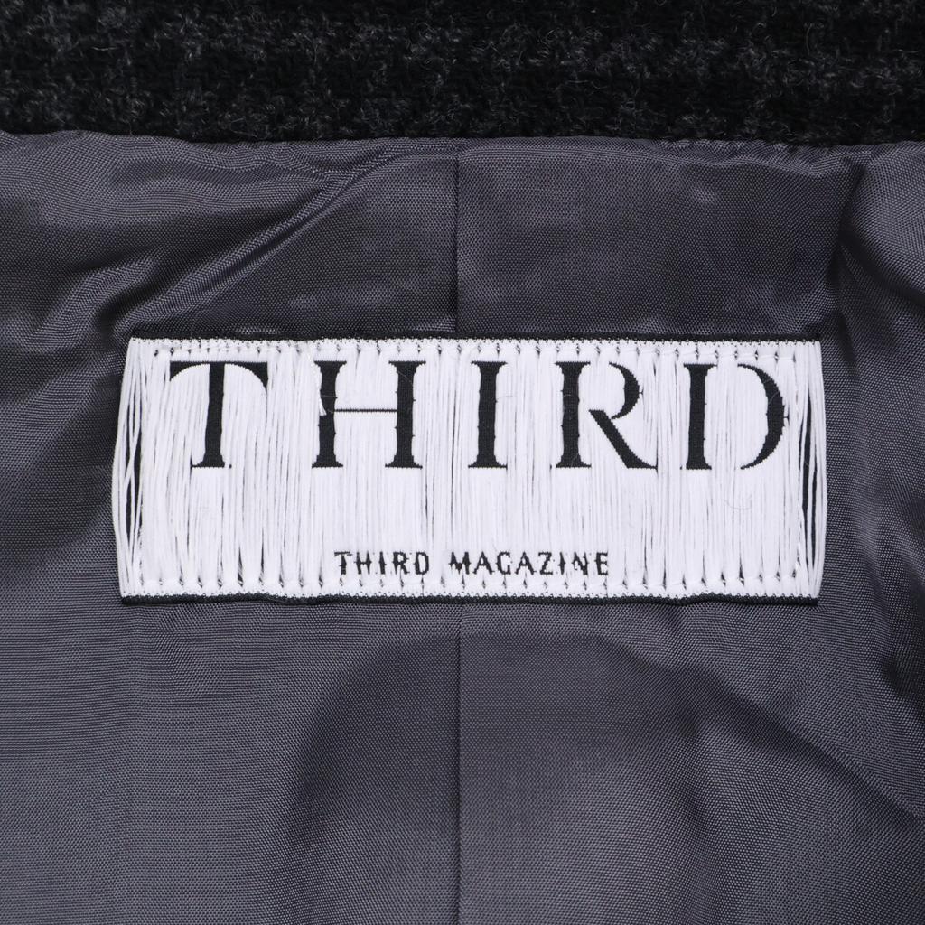 THIRD MAGAZINE A0843FJ 404 Black Wool Houndstooth Jacket Coat coat 9 blackUsed