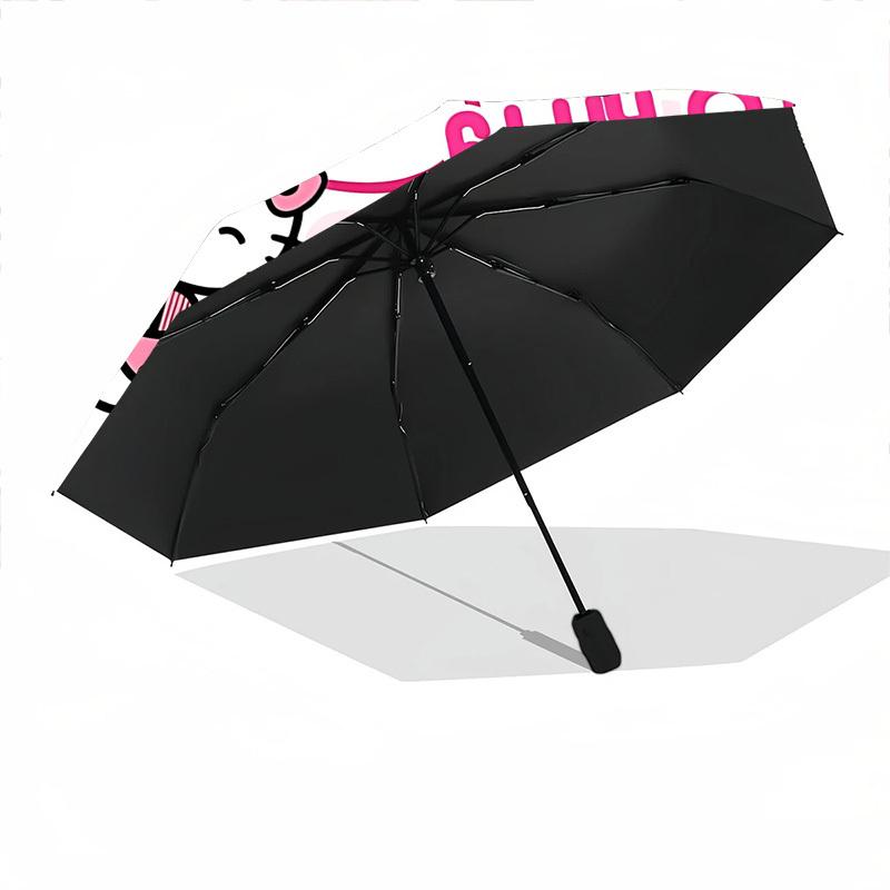 1pc Hello Kitty Automatic Folding Umbrella - 8-Rib Durable Iron Frame, Compact Portable for Daily Travel, Men & Women yy251125239