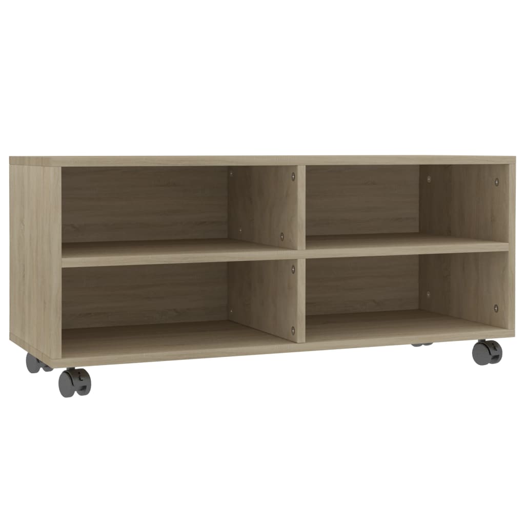 Fernsehschrank Mit Rollen, Mobiler Fernsehschrank, Wohnzimmerschrank, Aufbewahrungsschrank, 90x35x35 Cm