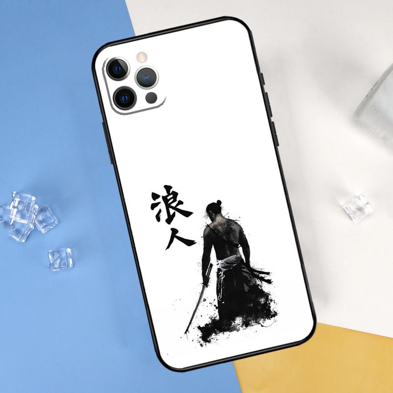 Japanese Style Samurai Art Phone Case For iPhone 16 Pro Max 12 13 Mini 11 14 15 Pro Max XR 16 15 Plus 16e Cover Shell