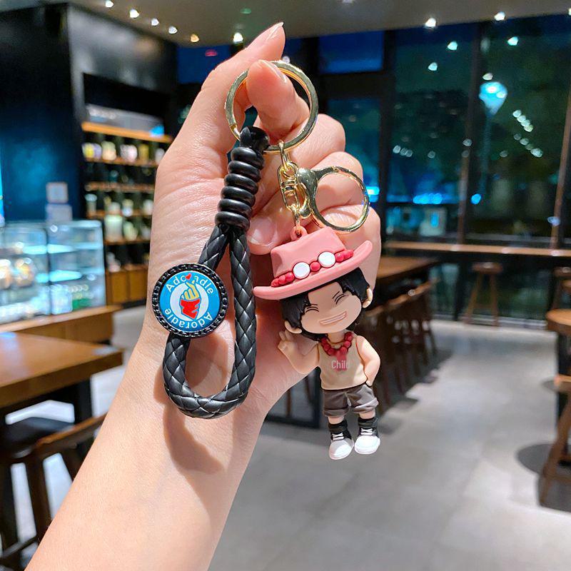 One Piece Character Keychain Set with Dragon Ball Doll Pendant - Perfect for Men and Women