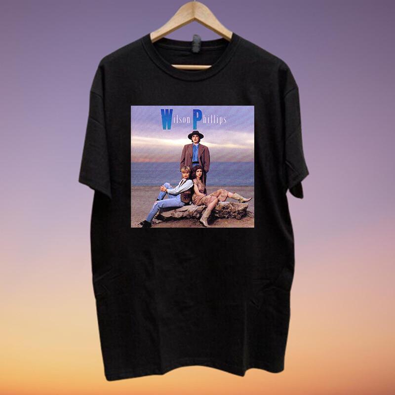 Wilson Phillips Selbstbetiteltes Schwarzes Baumwoll-T-Shirt Volle Größe S-5XL