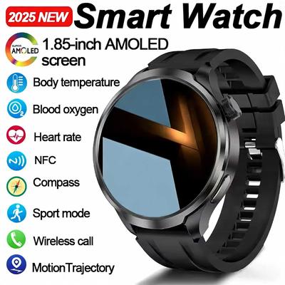 NUEVO Reloj Inteligente NFC para Fitness al Aire Libre para Hombre Pantalla AMOLED de 1,85 Pulgadas Llamada Bluetooth Resistente al Agua IP67 Relojes Inteligentes para Hombre Hombre 2025