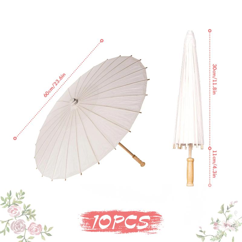 Parasol en papier blanc 84/60 cm pour mariage, cadeau de fête, parapluies en bambou à faire soi-même, pour centres de table de douche nuptiale, accessoires photo