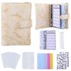 Zipper Envelope PU Leather Notebook Binder 6 Ring Binder Marble Budget Binder Marble Notebook