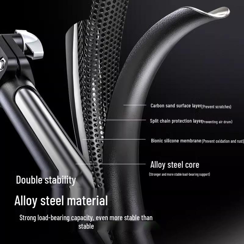 Dual-Position Carbon Steel Phone Stand with Fill Light for Outdoor Streaming