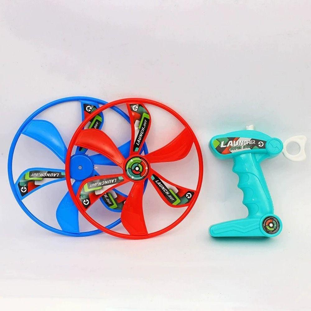 Atmosphere Prop Ripcord Sky Spin Toys Launcher Spinner Dragonfly Toy Pull Flying Ripcord  Outdoor