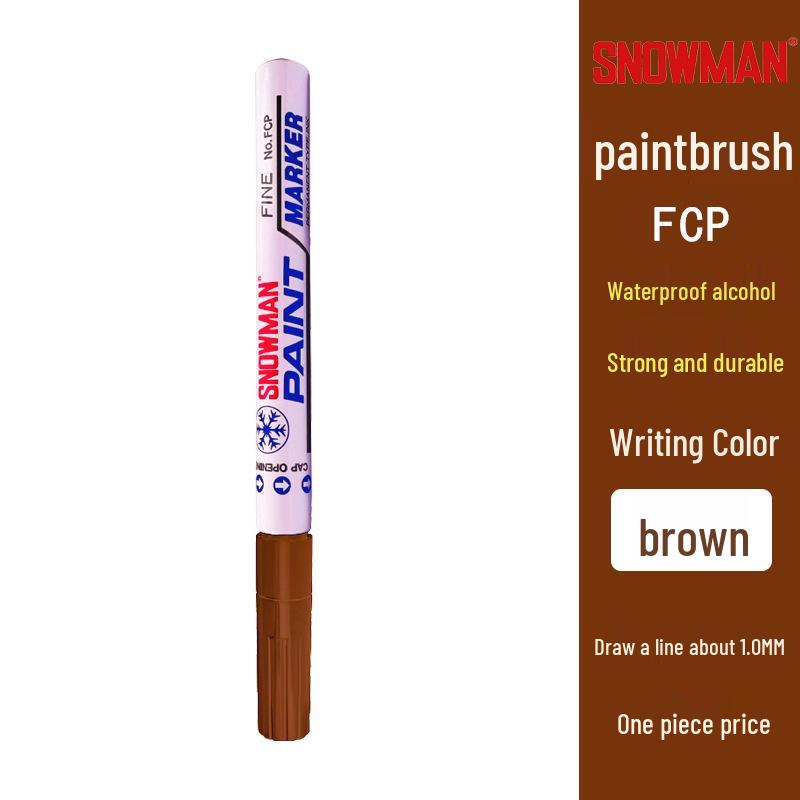 Alcohol-Resistant Snowman Paint Marker 1.0mm, Black & White, Fade-Proof, Low Halogen Touch-Up Pen