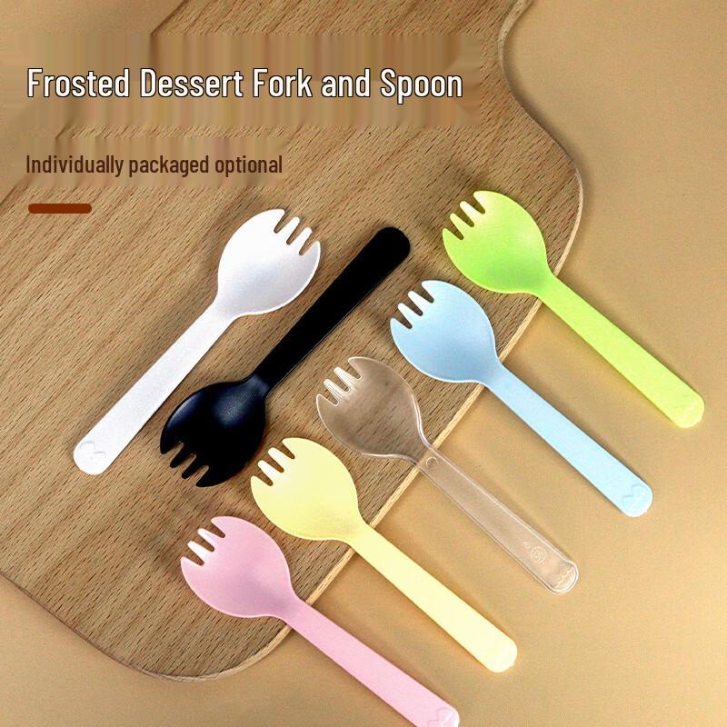 COFLYEE Disposable Plastic Dessert Spoons & Forks