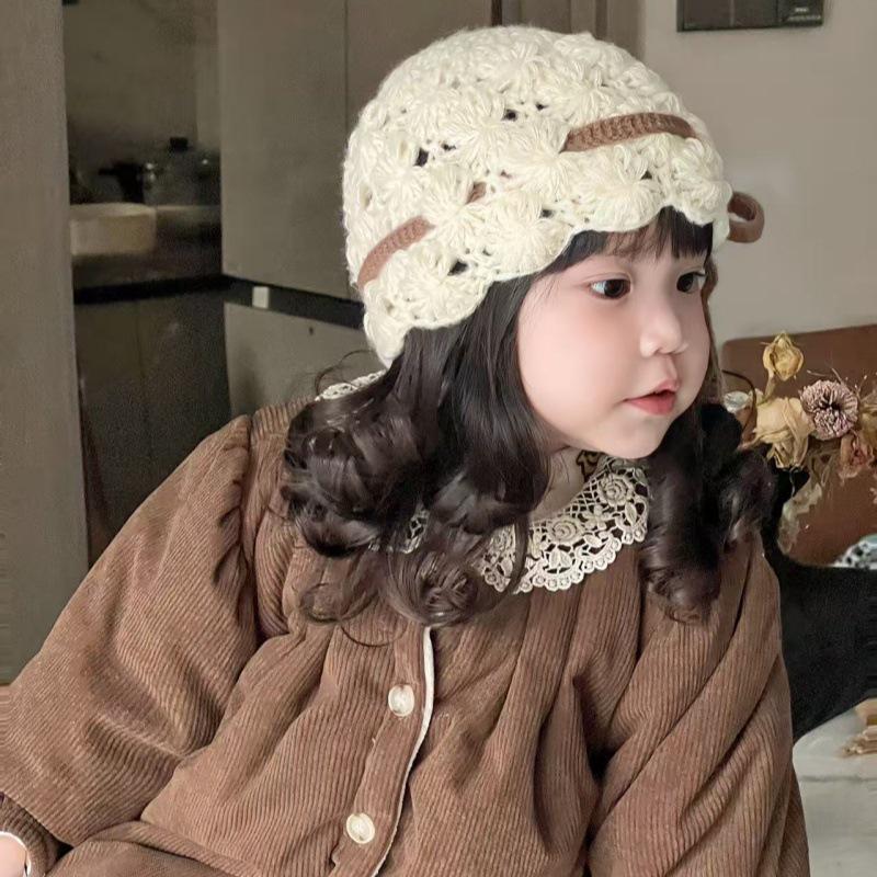 First Encounter: Korean-Style 2025 Sweet Bow Knit Hat for Baby Boys & Girls - Cute Hollowed Head Cover