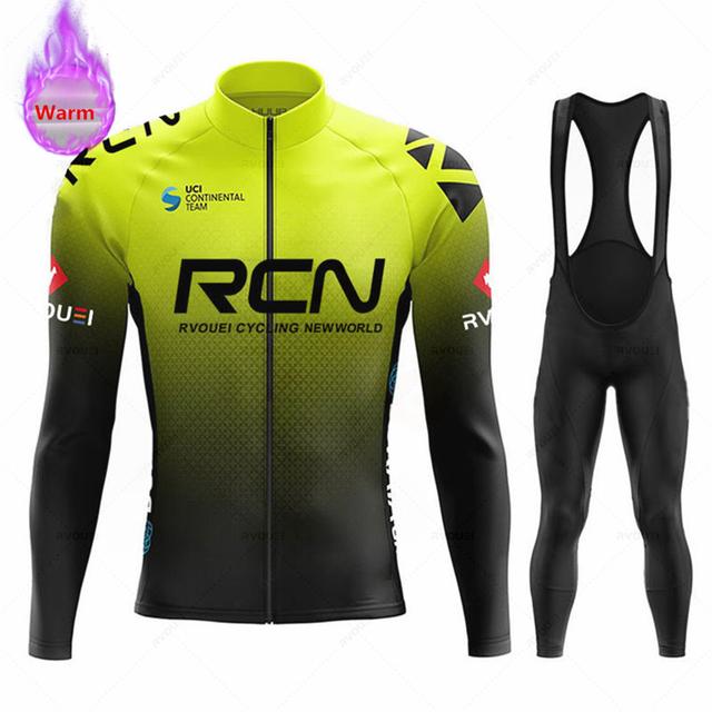 2023 Rcn Team Winter Thermal Fleece Cyklistický dres Set Nové MTB oblečení na kolo Maillot Ropa Ciclismo Oblečení na kolo s dlouhým rukávem
