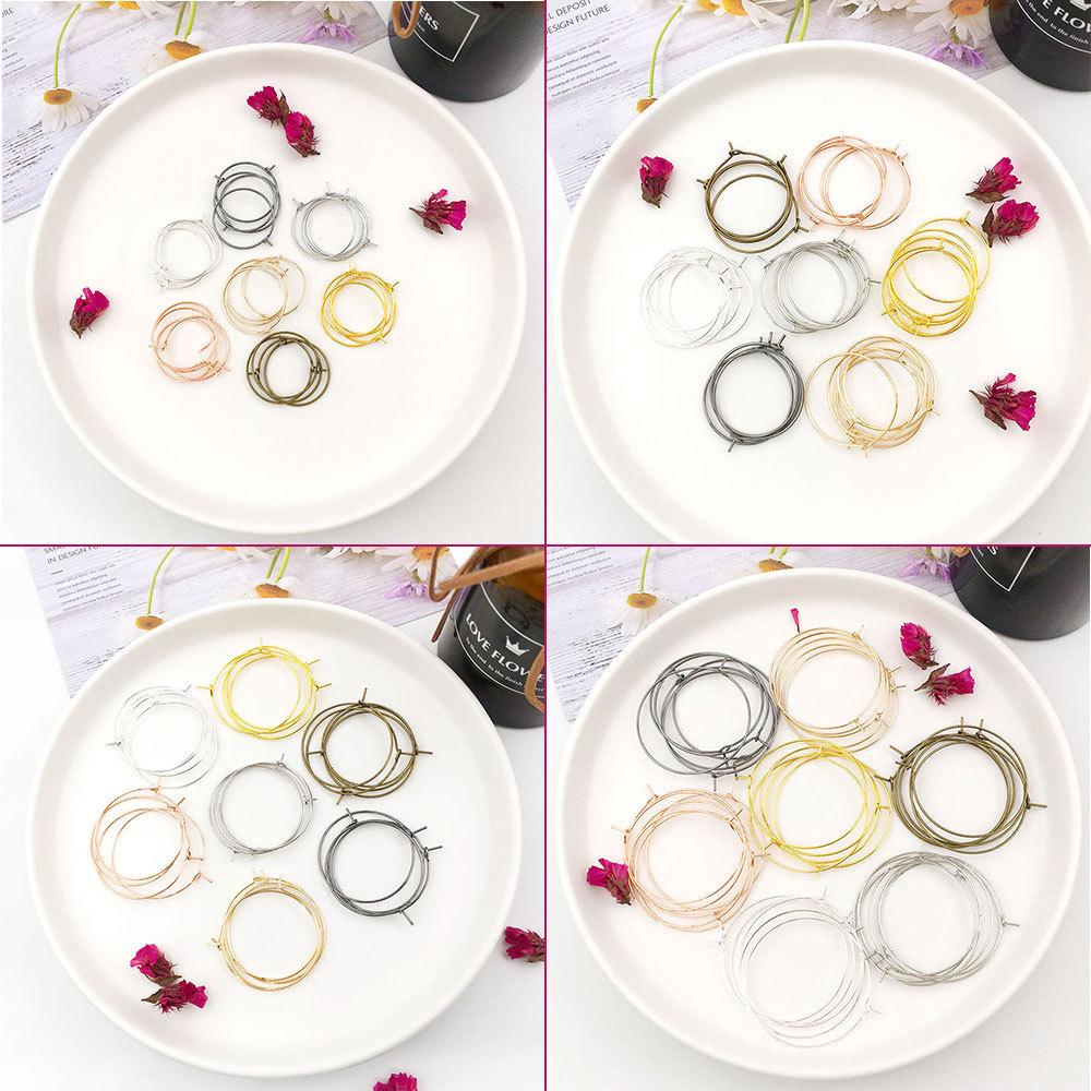 1 Diy Jewelry Accessory Can Wear Bead Nine-Character Earrings, Small Circle 9-Character Small Earrings Accessories Multi-Specification And Multi-Color