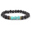 Handmade Imperial Stone & Volcanic Beaded Elastic Bracelet Necklace Set
