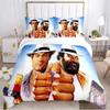 Set de așternuturi imprimate 3D cu Bud Spencer Terence Hill Huse de plapumă și fețe de pernă pentru adolescenți Single Dublu Queen King