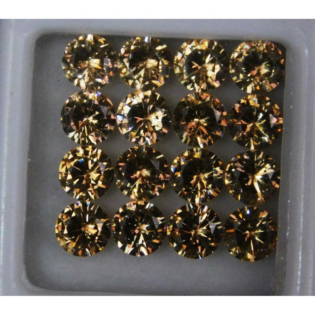 ZERTIFIZIERTES 24 STÜCK Natürlicher Gelber Saphir Edelstein Los 5 MM Runder Diamantschliff new23 008 003 004