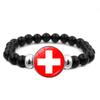 287 Länder Nationalflagge Druckknopf Elastisches Band Perlen Länderflagge Unabhängigkeitstag Perlen Schmuck Perlenarmband