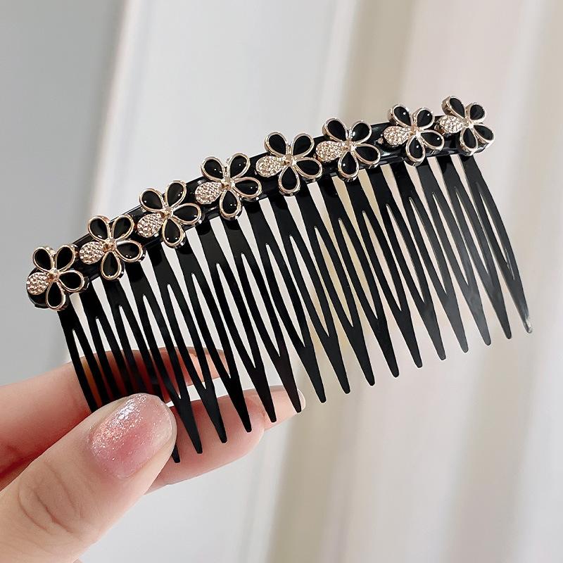 Crystal Flowers Comb Bangs Hair Clip for Women Braid Broken Hairpin Inserted Comb Pressure Pin Girls Hair Accessories Jewelry