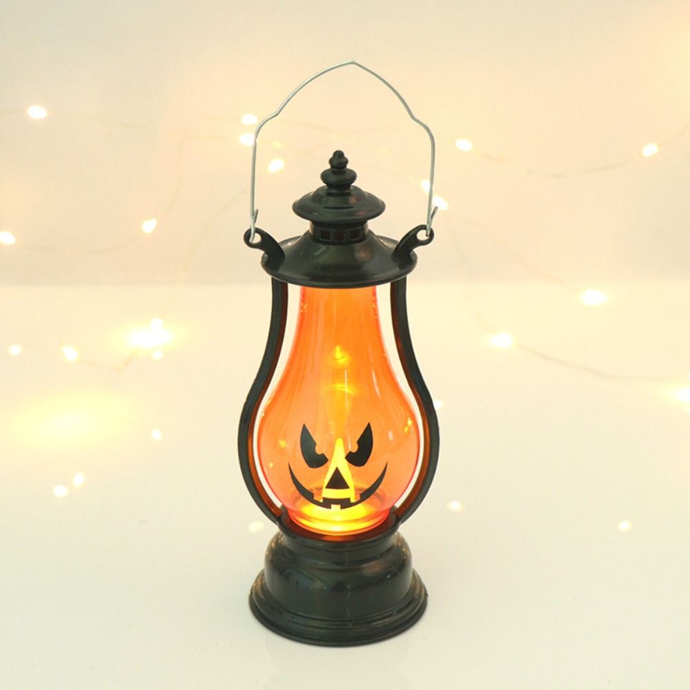 

Glowing Ghost Lantern Expression Small Oil Lamp Portable LED Pumpkin Lantern Halloween D