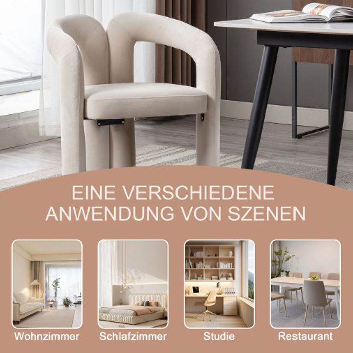 Chaise De Salle À Manger - MUVOE - Velours - Lot De 2 - Design Contemporain - Confortable Et Robuste