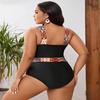 2026 Plus Size Floral Halter Patchwork One-Piece Swimsuit for Women