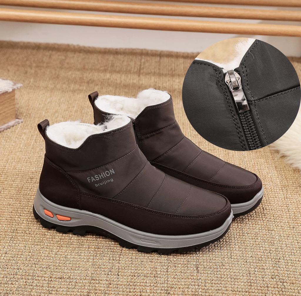 Men's Shoes Winter Warm Plush Flats Snow Boots Non-Slip Waterproof Platform Casual Comfortable Versatile Outdoor Walking Boots