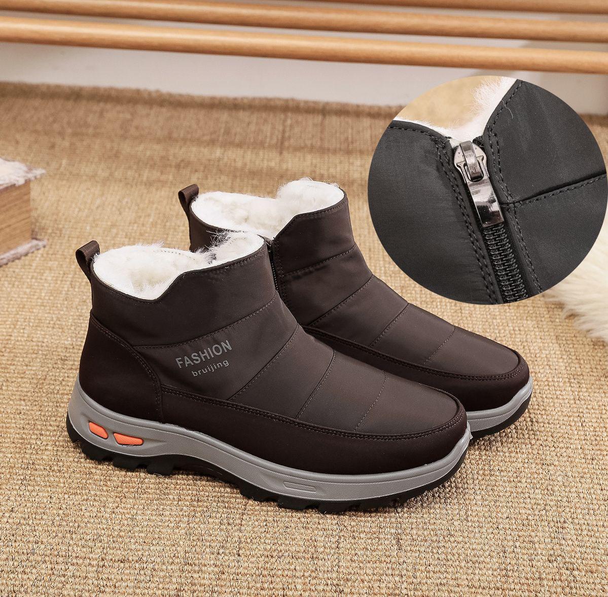

Модная мужская обувь Зимние теплые плюшевые балетки Снежные ботинки Нескользящие Водонепроницаемые на платформе Повседневные Удобные Универсальные уличные ботинки для ходьбы 45