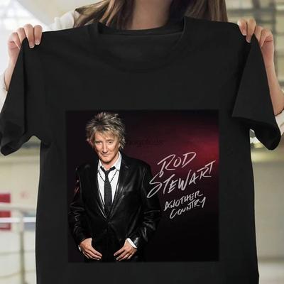 Rod Stewart Another Country 2015 Retro Vintage Černé Tričko Dárek Fanoušci S-3XL Unisex Tričko