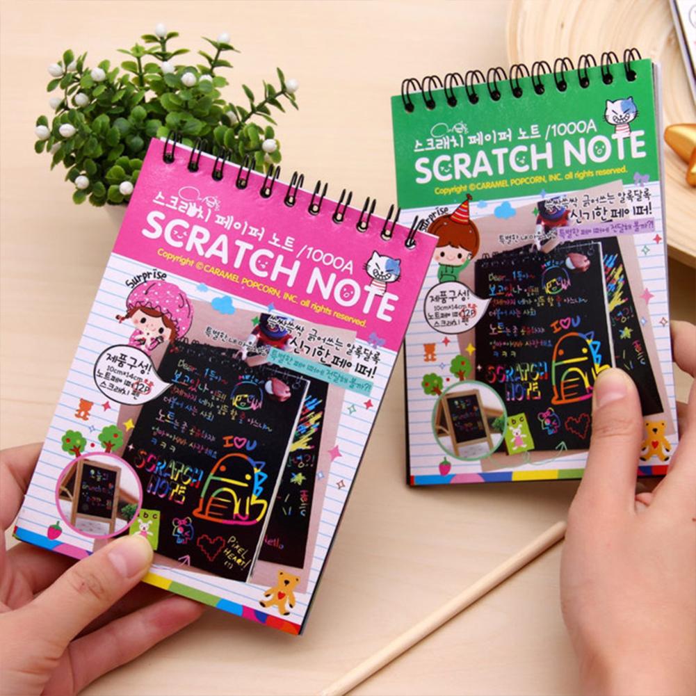 Children Scratch  Arts  Drawing  Paper Creative Colorful Graffiti Fun Diy Coils Painting Book For Party Favor Activities Game Gifts