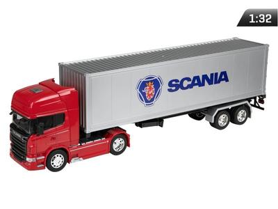 Model 1:32, SCANIA V8 R730, Red Tractor - Silver Trailer (C32671SVRCS)