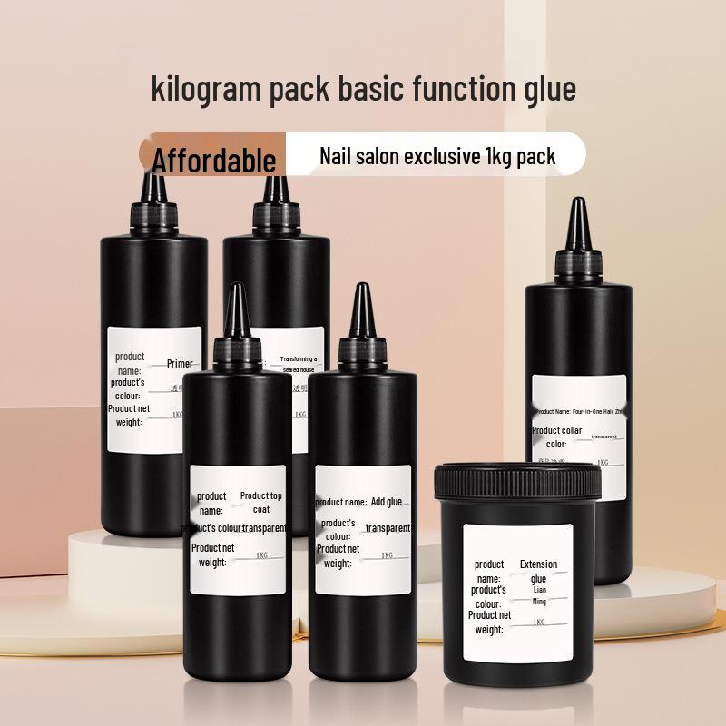 

Large Capacity Nail Art Gel: 1kg Base & Top Coat for Salon Use