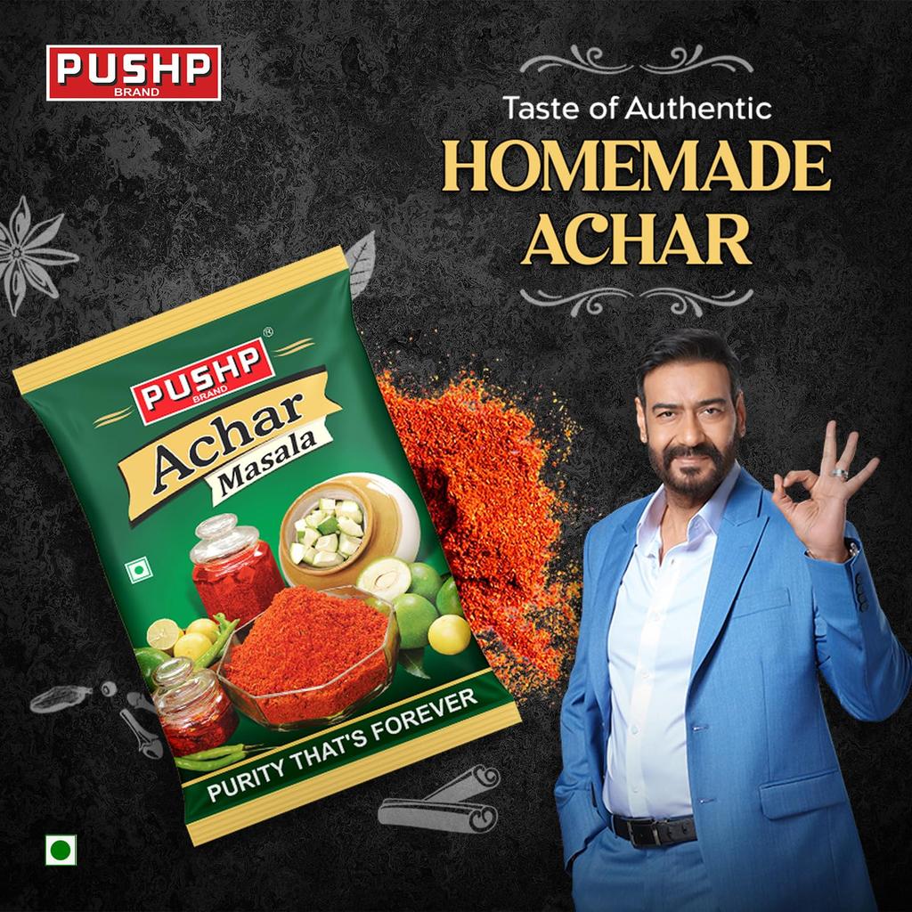 Pushp Achar Masala 200g Pak van 5 Premium Traditionele Kruidenmix Voor Authentieke Zelfgemaakte Augurken Klaar voor Gebruik Smaakvolle Mix