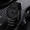 2/4PCS Men's Watch Set Business Trend Fashion Classic Three Eye Quartz Watch Bracelet Necklace Ring Set Perfect Gift