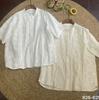 1116 Summer New Women's Crew Neck Japanese Cotton Shirt Loose Shirt Top Mori Women's Age Reduction College Style