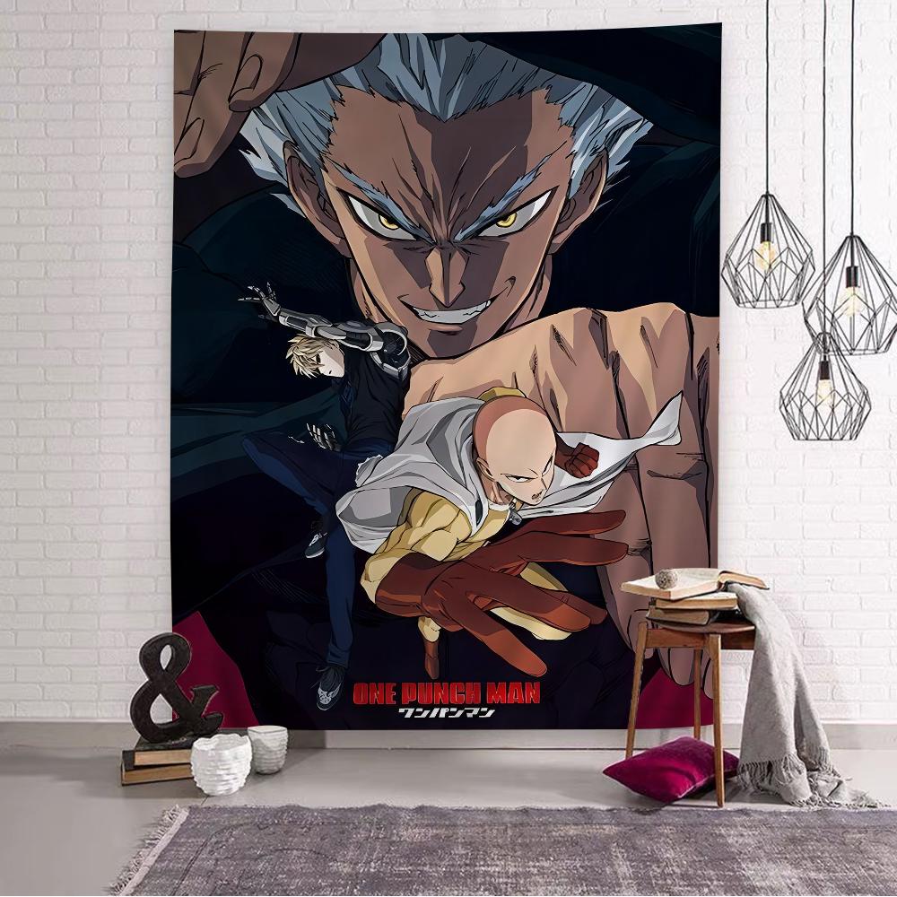 

One Punch Man Saitama Cartoon Tapestry Art Science Fiction Room Home Decor Wall Hanging Home Decor 74x94cm(29x37in)