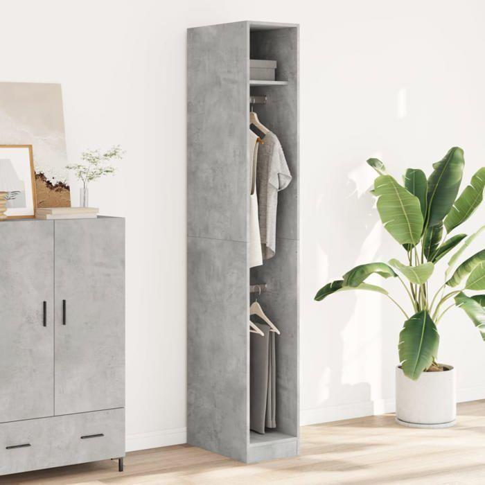VidaXL Wardrobe Concrete Grey 30x50x200 Cm Engineered Wood 3307777