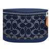 Coach Navy Denim Signature Canvas Belt Bag Fanny Pack With Leather Trim & Silver Hardware For Daily Use & Travel