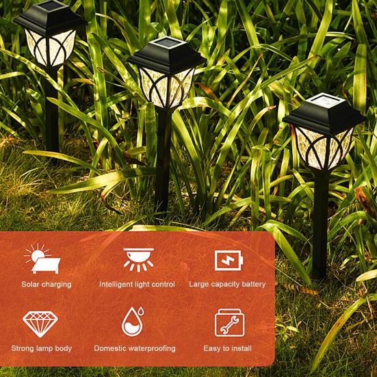 2 szt. Zewnętrzne Lampy Solarne Ścieżkowe Super Jasne Automatyczne Włączanie/Wyłączanie Wodoodporne Oświetlenie Ogrodowe Krajobrazowe Lampy Podwórkowe