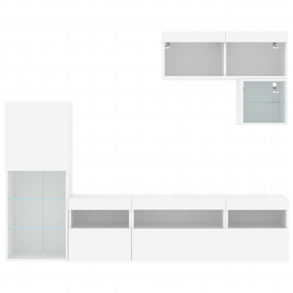 Vidaxl 6-Piece LED TV Furniture Set, White