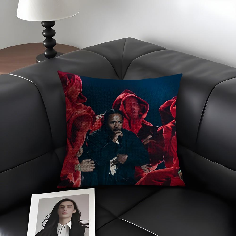 

KKendrick LamarR Rapper Cushion Cover Natural Linen Organic Fabric DoubleSided Printing Sofa Home Decor Gift Pillow Case 30x30cm