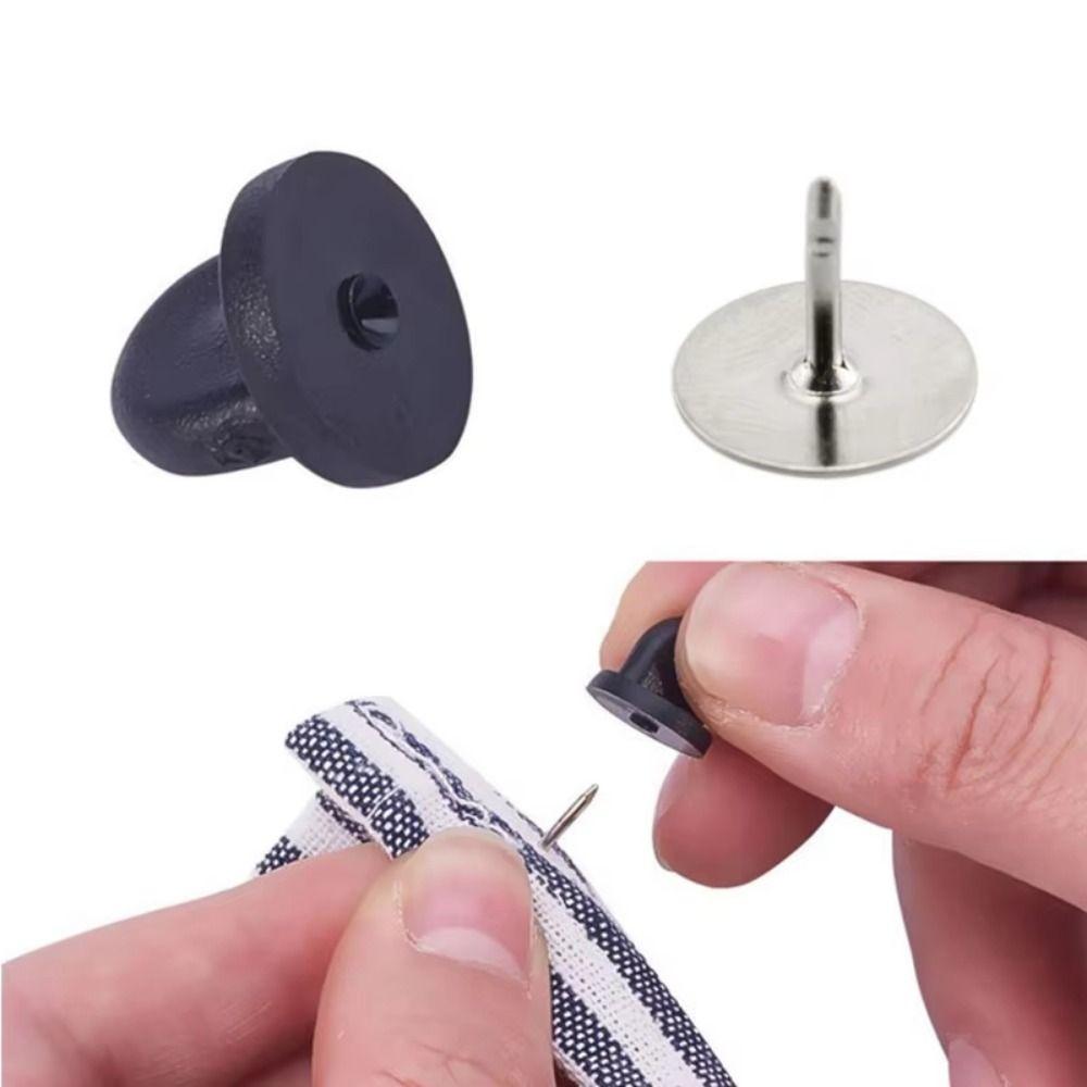 80Sets Metal Pin Butterfly Clutch Secure Clasp Brooch Backing Rubber Pin Backs  Needlework Projects