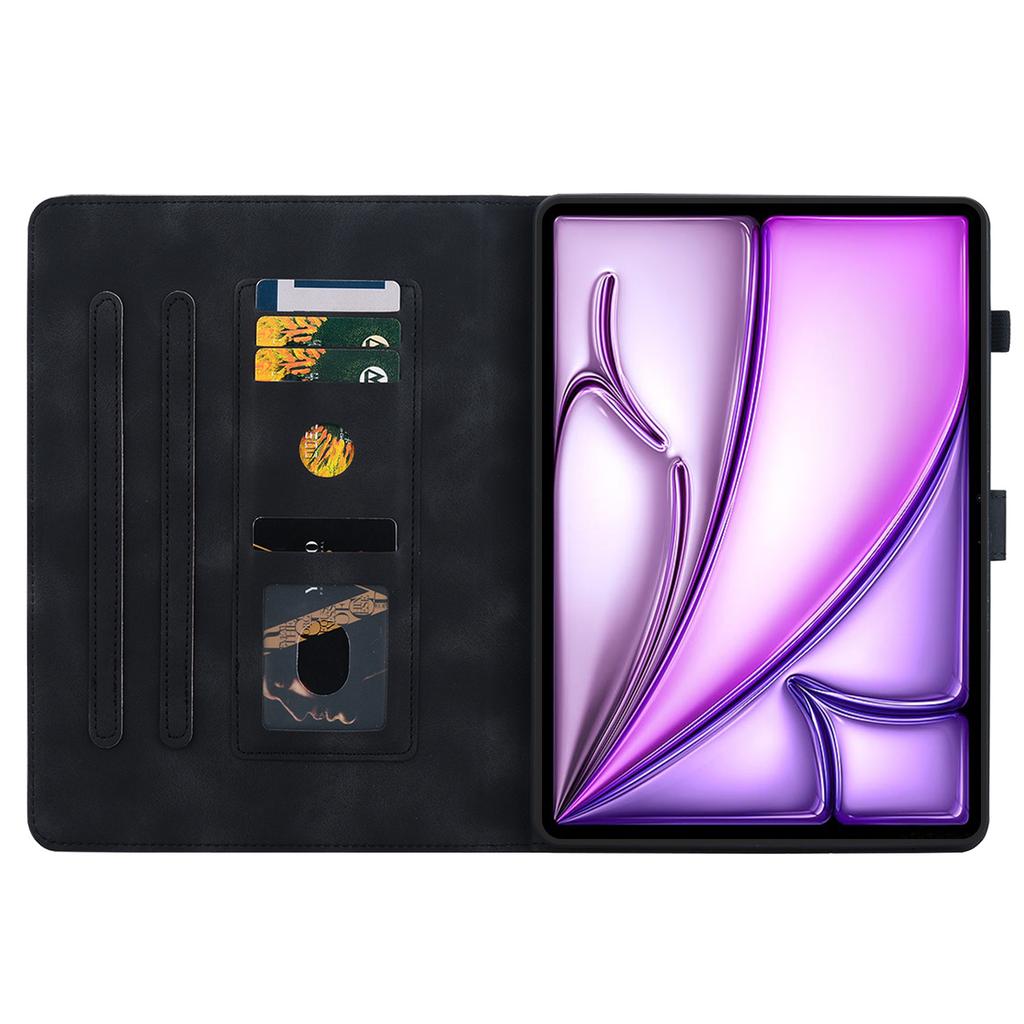 For iPad Air 11 (2025)/(2024) Case with Card Slots Lily Flower Leather+TPU Full Protection Tablet Cover