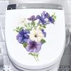 Flower Toilet Sticker Removable Self-adhesive Waterproof PVC Living Room Bathroom Wall Art Floral Toilet Lid Decoration Decal